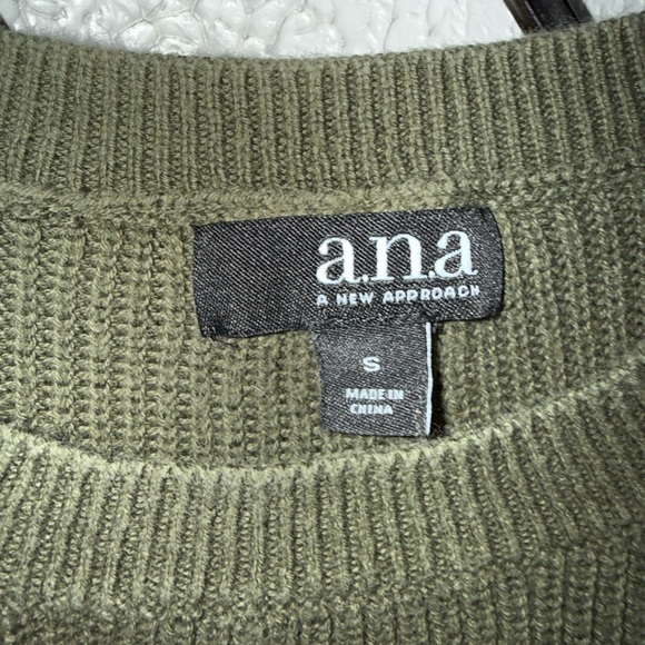 a.n.a Khaki Knit Sweater with Lace-Up Sides - Picture 2 of 2
